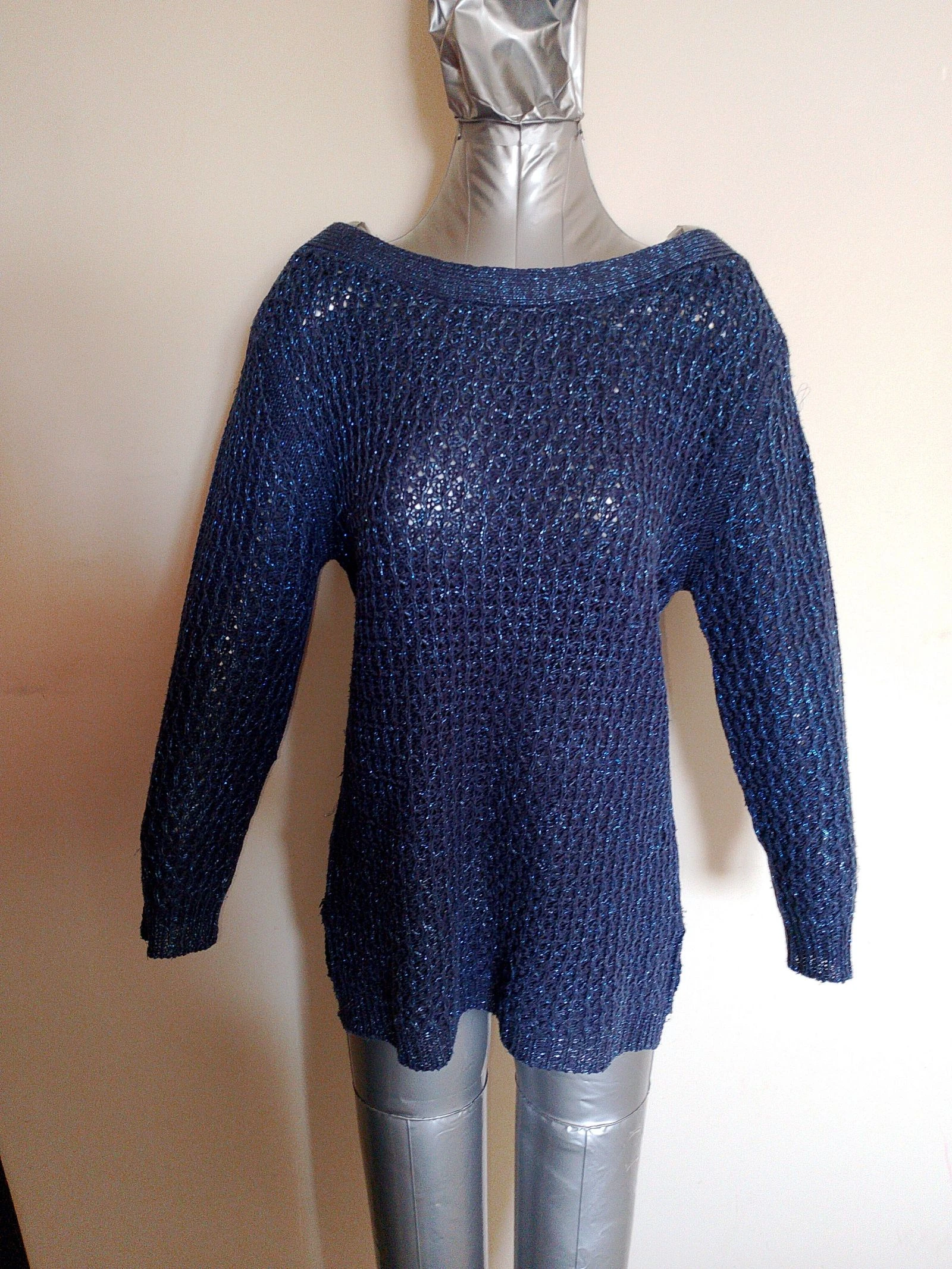 Pull en maille bleu scintillant - In Extenso, Taille M
